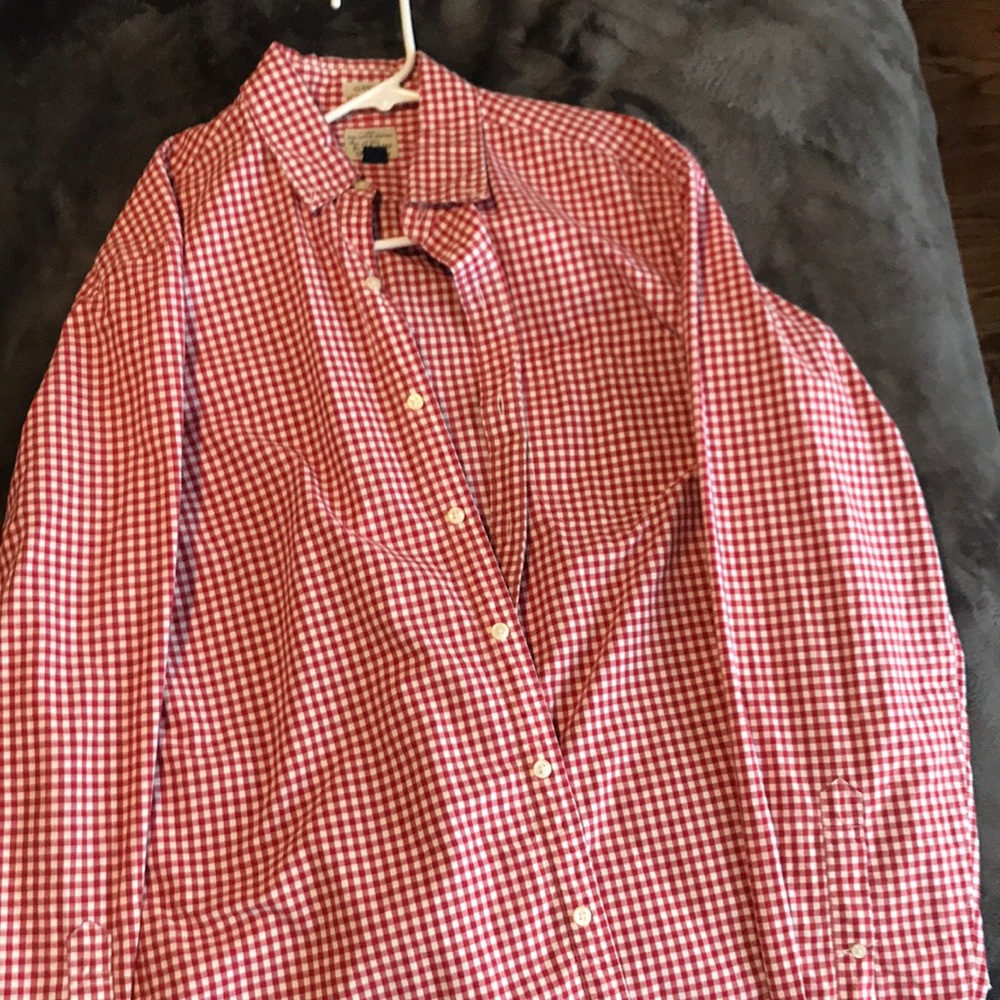 J crew gingham button down shirt